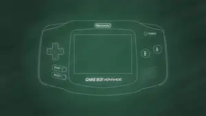 Esquema en vector verde de consola GBA original